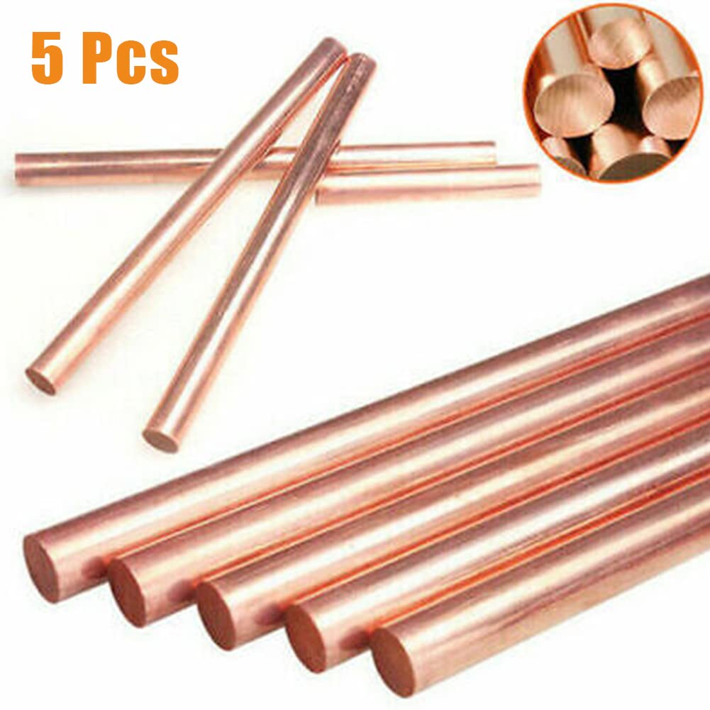 Lot De 5 Tiges En Cuivre Pur 99,9% - Longueur 100 Mm, Diamètre 5 Mm - Neuf