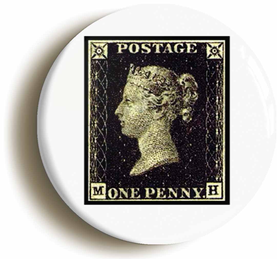 Penny Black Stamp Fridge Magnet (Circular 2inch / 50mm Diameter)