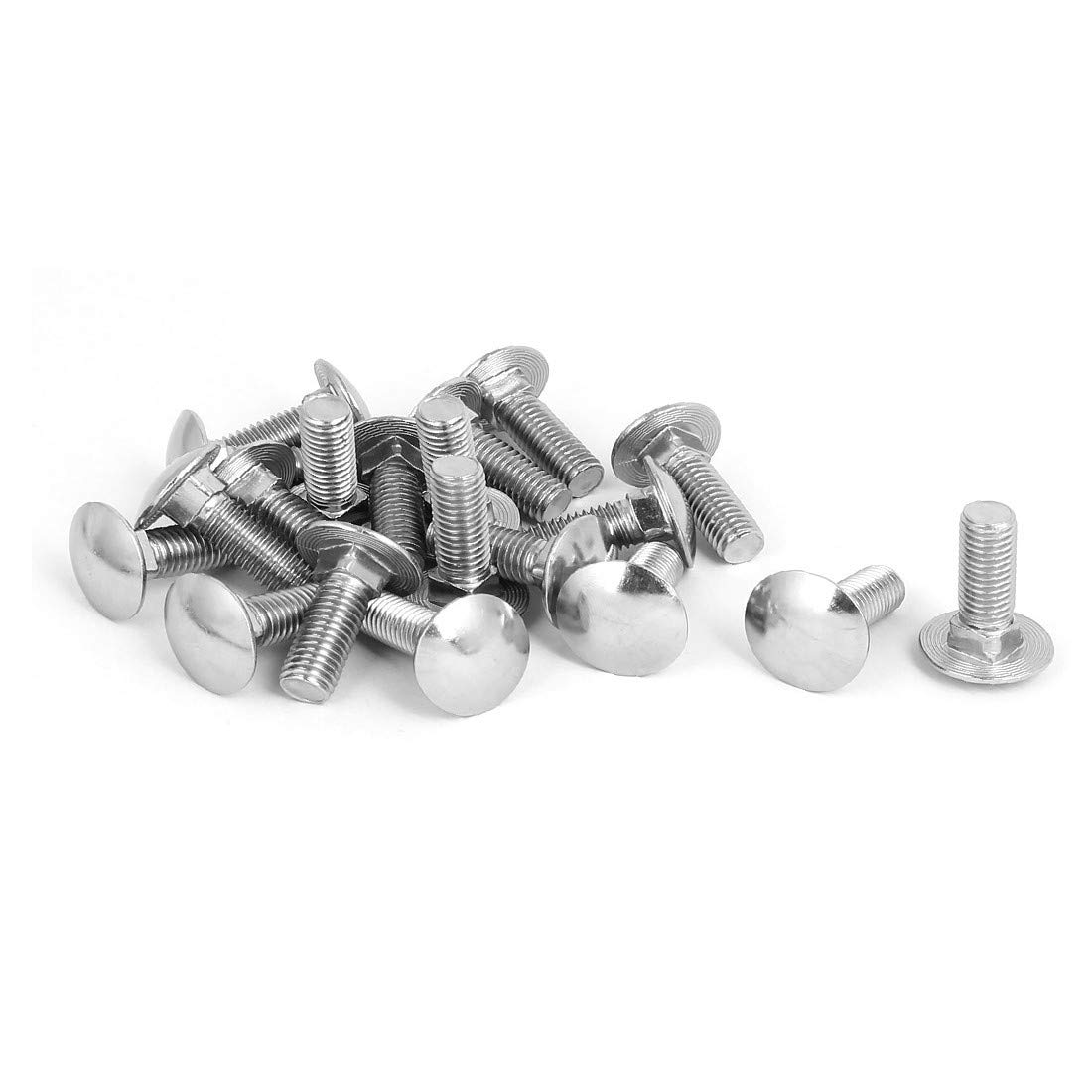 New Lon0167 M10 x Featured 30mm 304 Stainless reliable efficacy Steel Round Head Fully Thread Carriage Bolts 20PCS(id:7c8 6c dd a2c)