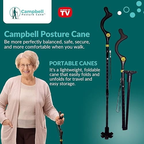 Miniatura 2 de The Original Campbell Posture Cane - Bastón plegable para hombres y mujeres, elegible para FSA/HSA, recomendado por editorial, como se ve en la
