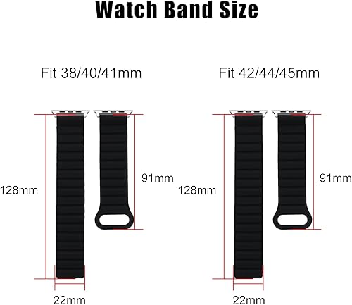 Miniatura 8 de PERFUMEORANGO Correa de reloj de 0.866 in compatible con correas iWatch de 1.496-1.772 in compatible con iWatch Series 87654 Correa de reloj 0.866