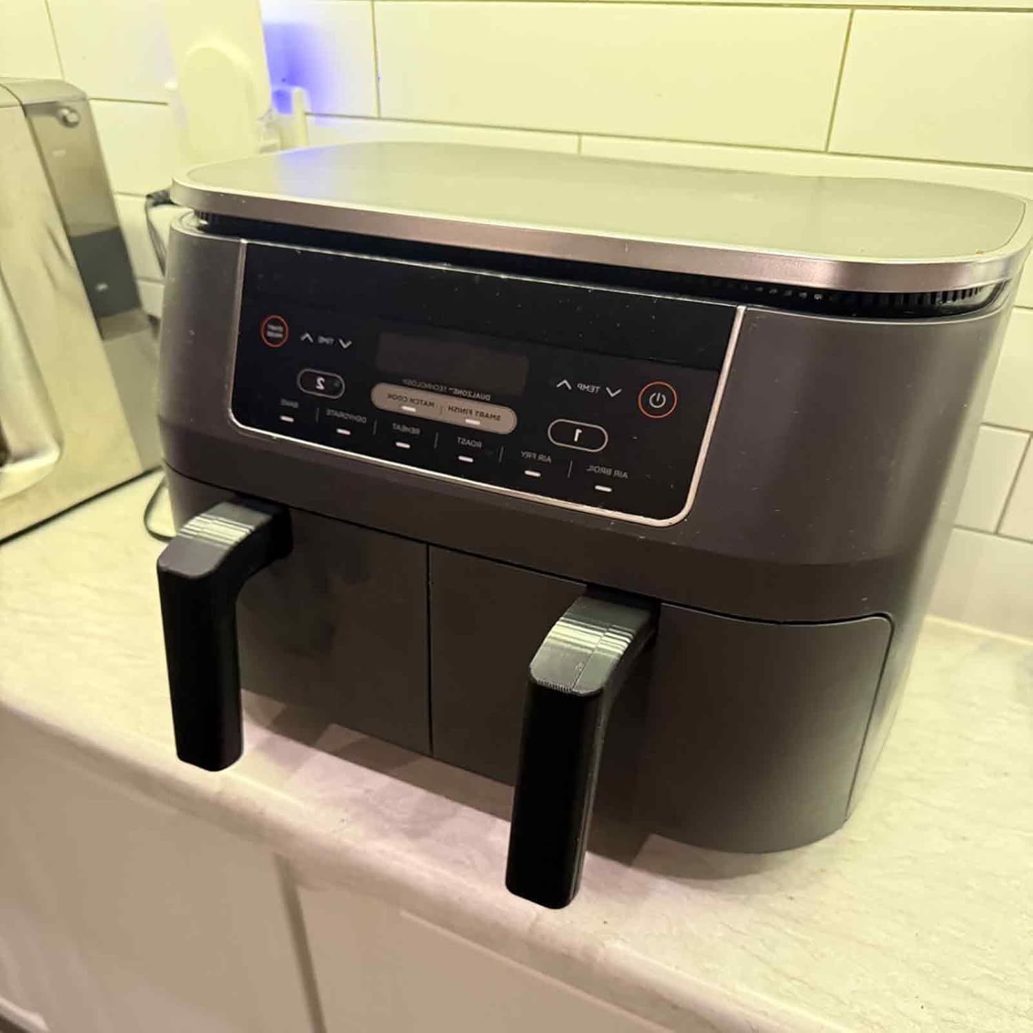 Premium Replacement Handles for Ninja Foodi 8-Quart Air Fryer Model DZ201 - Left & Right Pair, Easy Snap-On Installation, Non-Slip Grip, Matte Black Finish