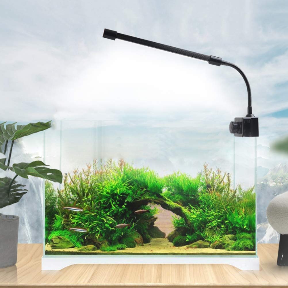 BORDSTRACT Luz LED para pecera de 7 W, Brillo Regulable Alimentado por USB de plástico y Color de luz para Plantas de Acuario Lámpara de Cultivo