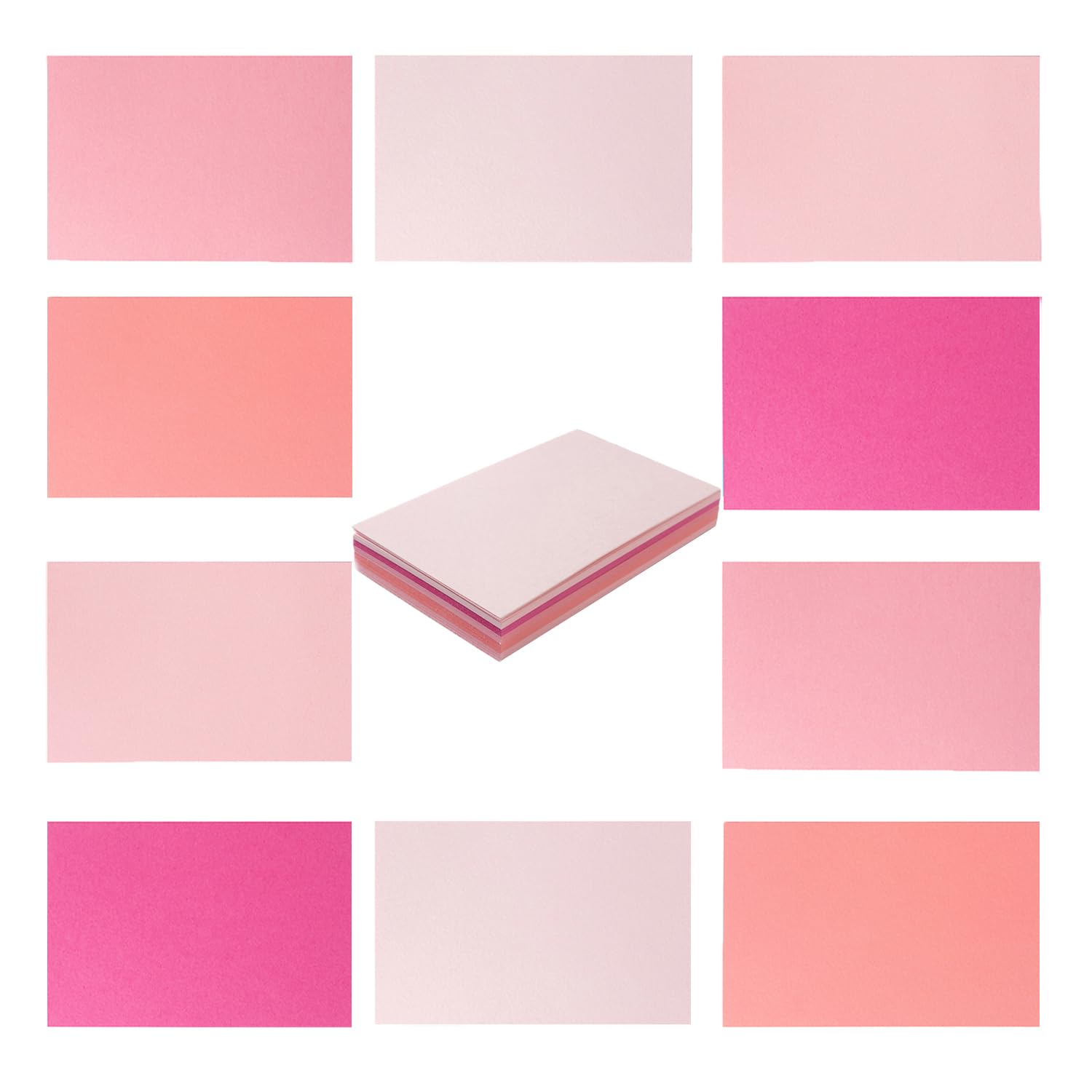 50 hojas de papel de cartulina de colores pequeños de 3 x 5 pulgadas, 5 colores, tarjetas en blanco, cartulina pesada de 250 g/m² para proyectos de arte de bricolaje, tarjetas (rosa)