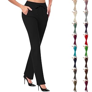 Dress Pants Women Business Casual Work Pants Fashion Plus Size High Waisted Stretchy Petite Trousers with Pockets