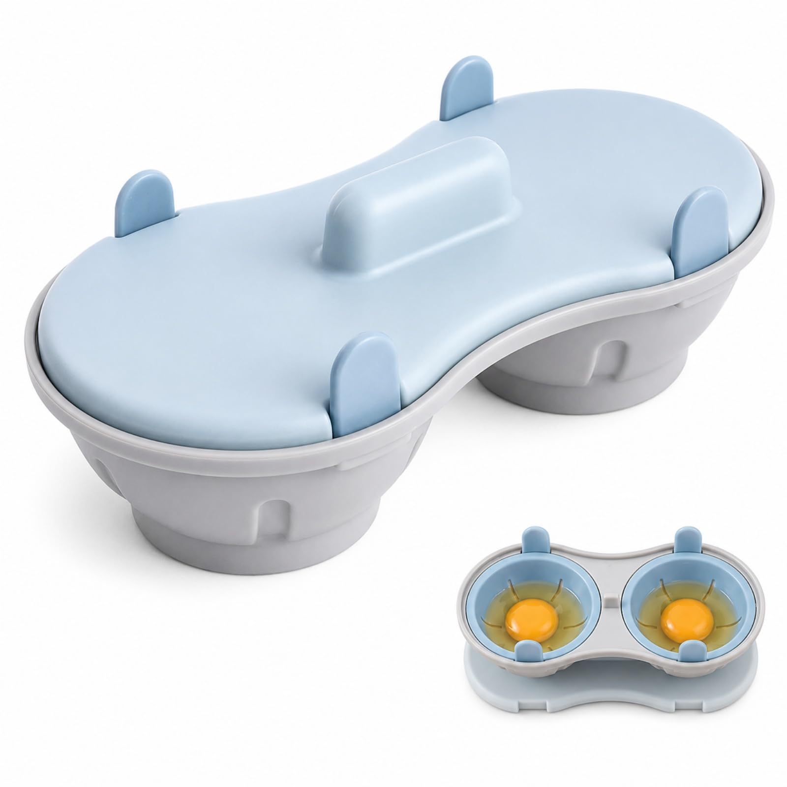 Egg Poacher Microwave Egg Cooker, 2 Cavity