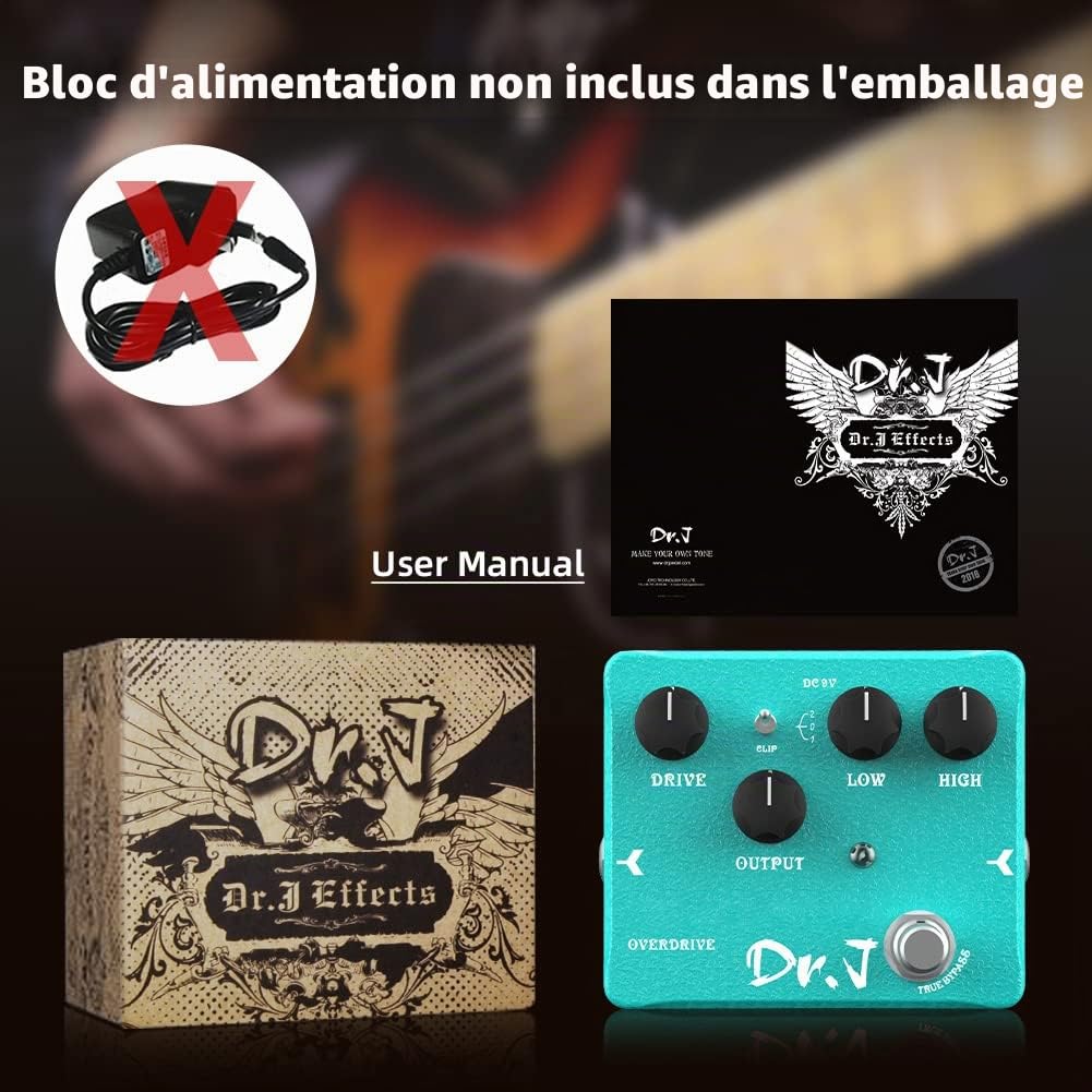 JOYO Pédale Overdrive à Lampes Vintage - Tons Clair et Transparents pour Guitare Électrique - Édition Haute Gamme Dr.J Series (D50)