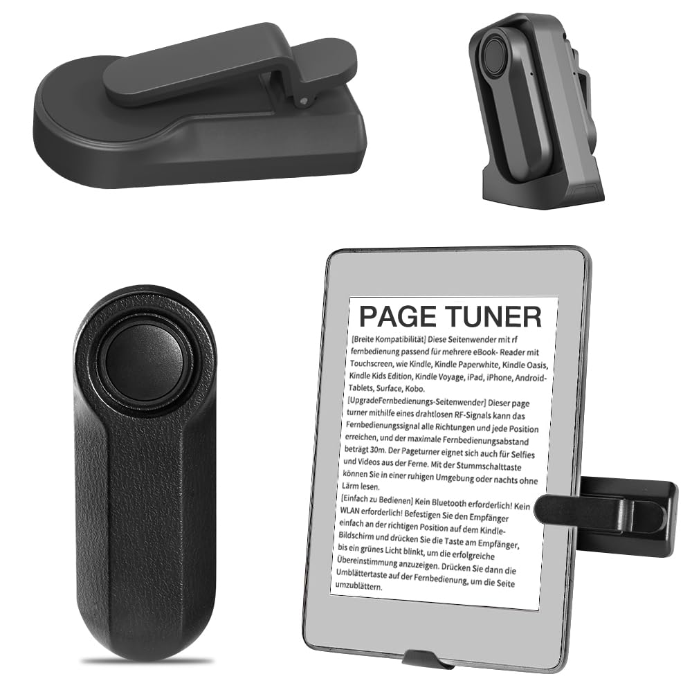 Page Turner Wireless Per Kindle E Tablet - Telecomando RF Per Girare Pagine | Bianco - Foto 2