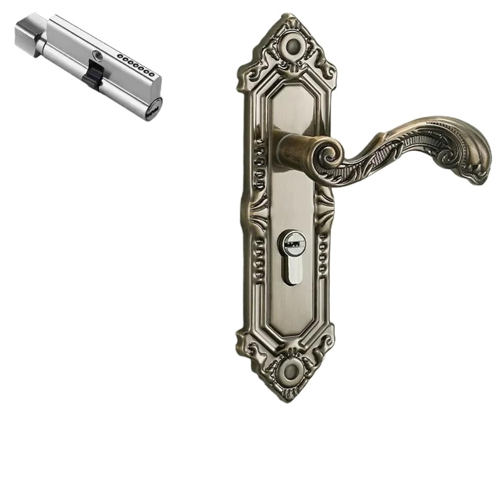 Yshiuol B Door Handles Vintage Mute Edroom Door Handle Security Lock Split Silent Interior Furniture For Home And Office(B)
