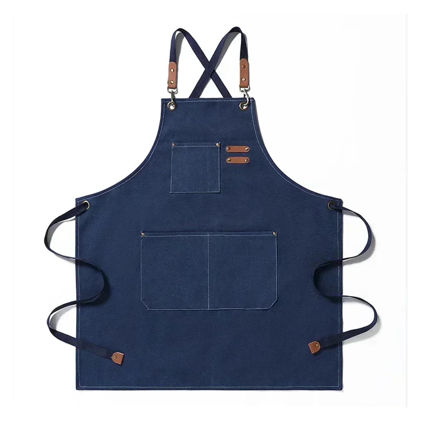 Edede Women's Blu Welding Apron, Apron Fashion Canvas Kitchen Aprons Work Apron For Restaurant Bar Shop Cafes Studios(Blu)