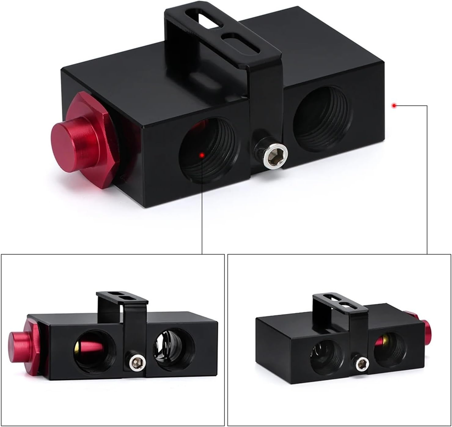 Oil Cooler Thermostat Sandwich Plate Filter Engine Transmission Oil Cooling Adapter 10AN Inline Fluid Control Bypass