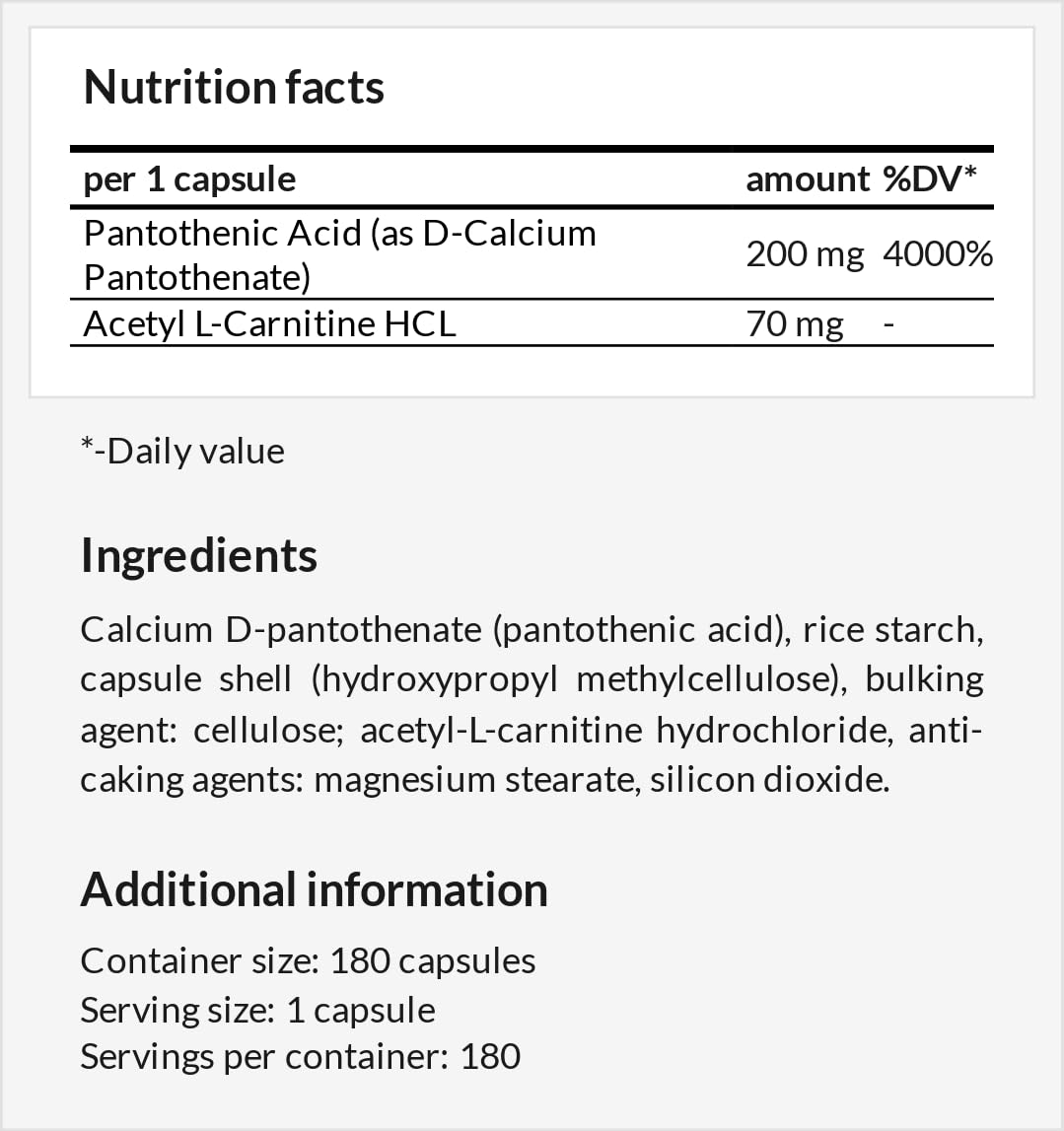 vitamin b5 l carnitine acne KAL Acetyl-L-Carnitine and Alpha Lipoic Acid Tablets, 60 ct main image 0