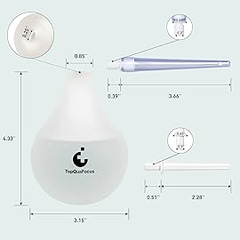 TopQuaFocus 8oz Enema Kit - Anal and Vaginal Douche for Men, Flushing System with Silicone Bulb and 4 Replaceable Tips (Transparent)