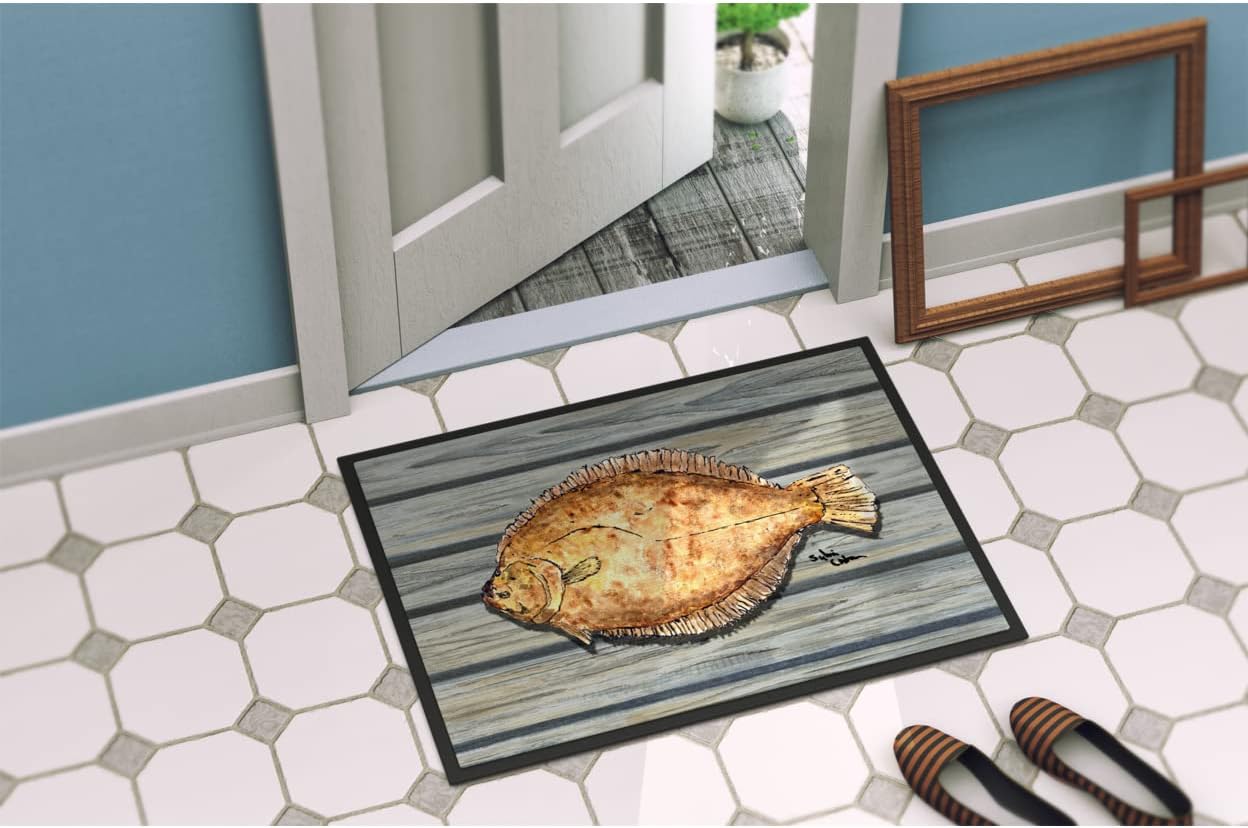 Caroline's Treasures Fish Flounder Indoor or Outdoor Doormat, 24" x 36", Multicolor
