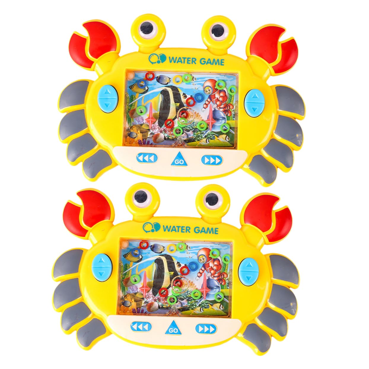 ERINGOGO 2Pcs Handheld Water Ring Toss for Fun Crabs Shape Water Game Playthings Decompression Water Sensory Portable Outdoor Pool Activity for Ages