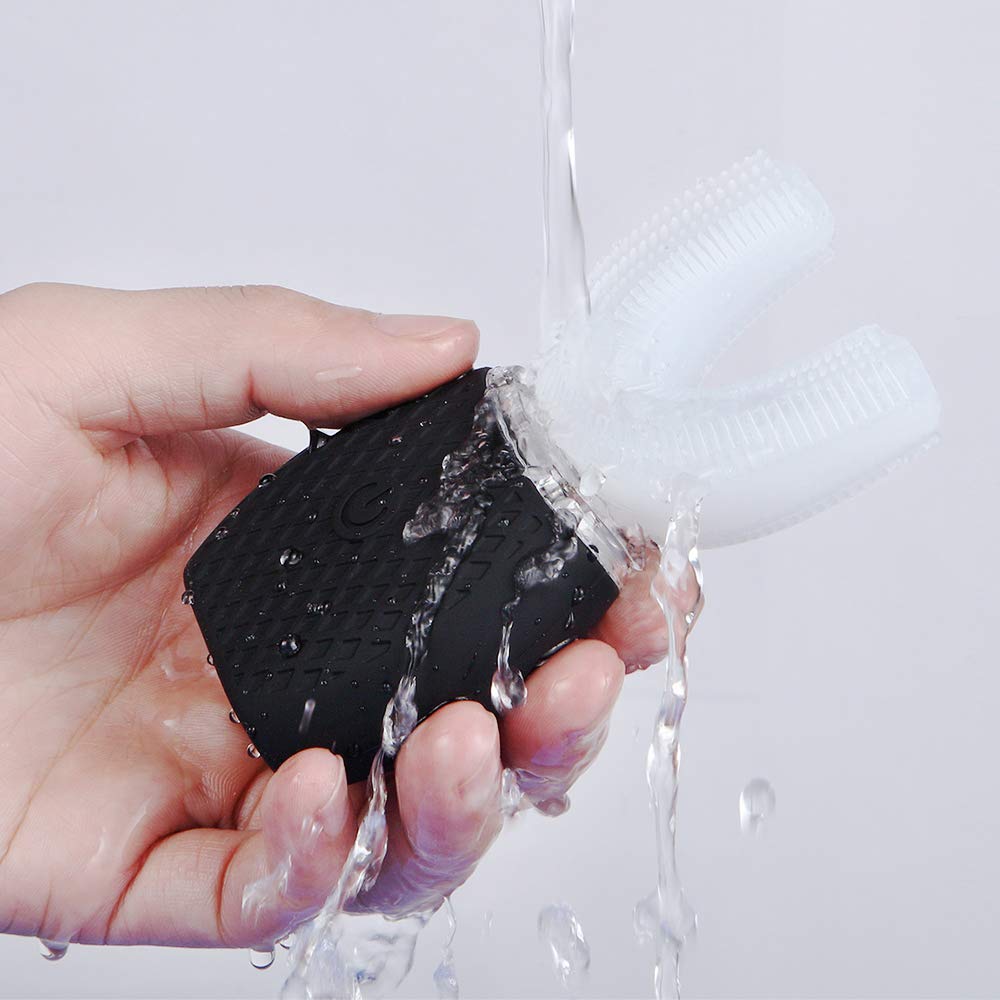 Cepillo de Dientes Ultrasónico Automático, Cepillo de Dientes Eléctrico Ultrasónico, Cepillo de Dientes Ultrasónico de 360° para Adultos (Negro)