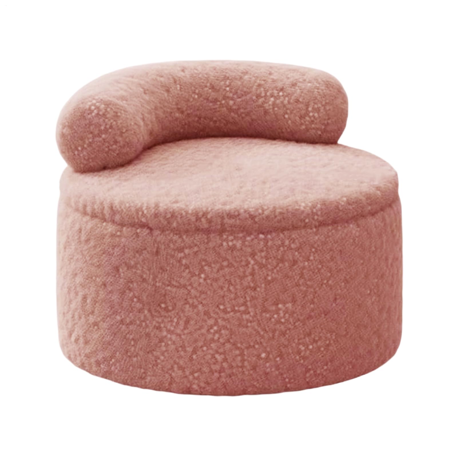 Pouf rond en peluche et banc de salon en bois rembourré