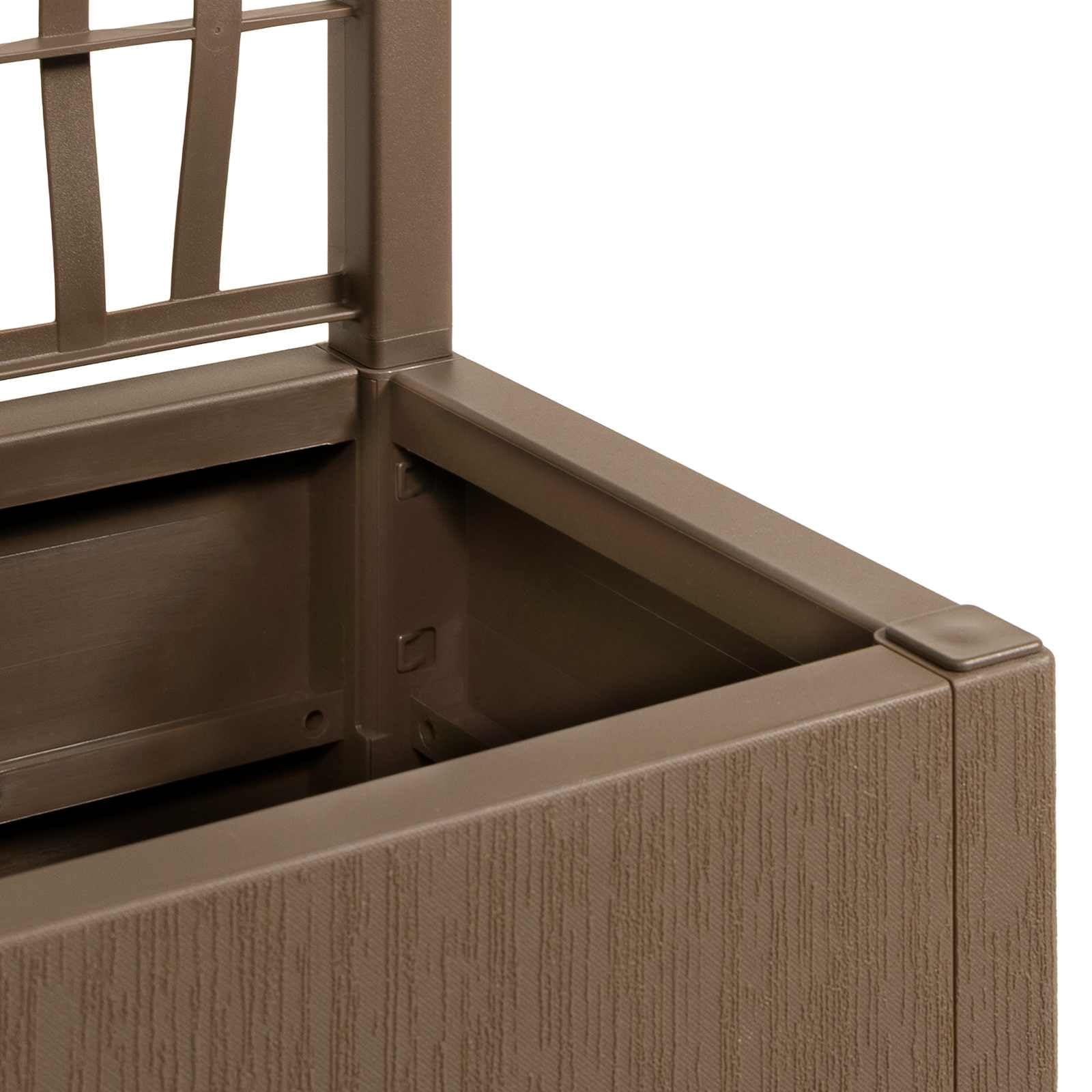 vidaXL Maceta de jardín con Enrejado Marrón 80 x 36 x 140 cm PP, Jardín y Terraza, Macetas Modernas, Materiales Resistentes al Sol, Caja para Plantas, Enrejado para Vides