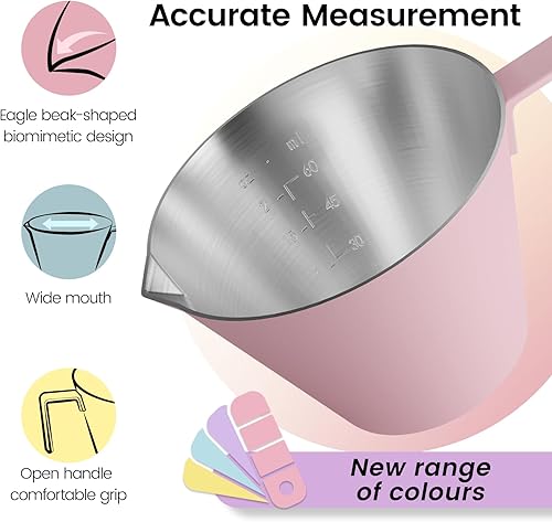 Miniatura 3 de MHW-3BOMBER Taza medidora de café expreso con taza de salsa de 3 onzas, taza de café expreso, taza de vertido de acero inoxidable para salsa de