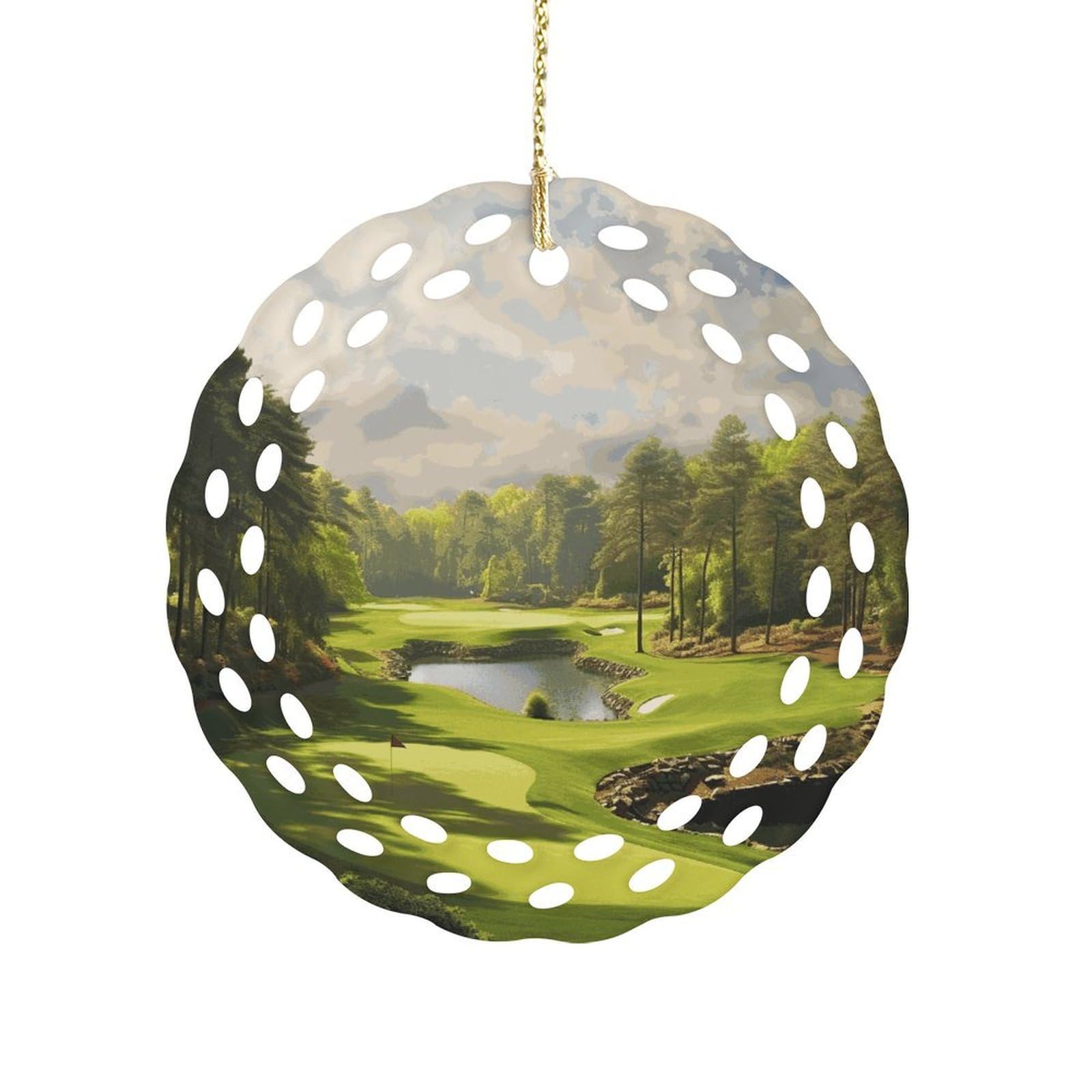 Fekiloot Women's Style Golf Court Ceramic Ornaments 3 Inch Round,Holiday Keepsake For ,Girls,Pet Owners,Hanging Ornament Gifts Idea For Home