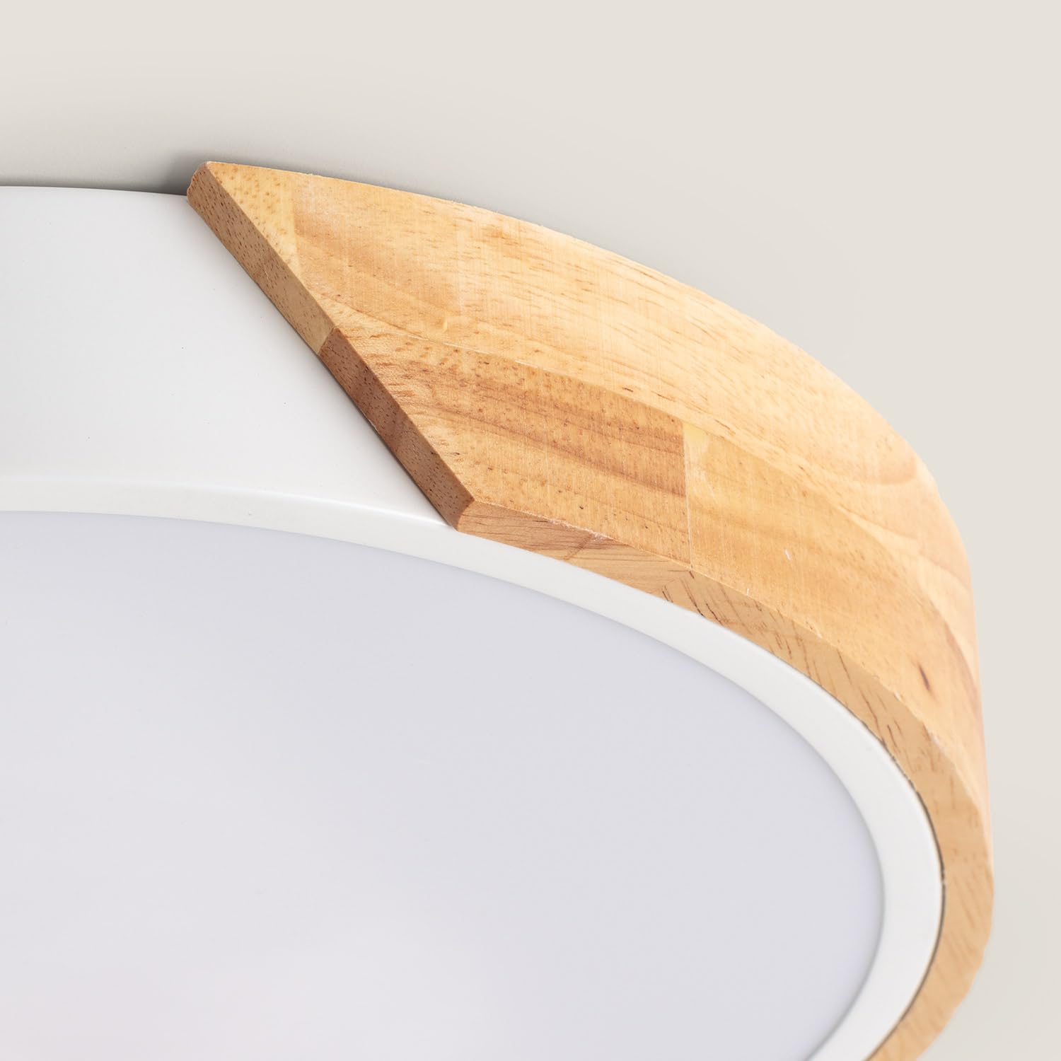LEDKIA Plafón LED 36W Circular Madera y Aluminio Ø500 mm CCT Seleccionable | Ideal para Cocina, Comedor, Habitación