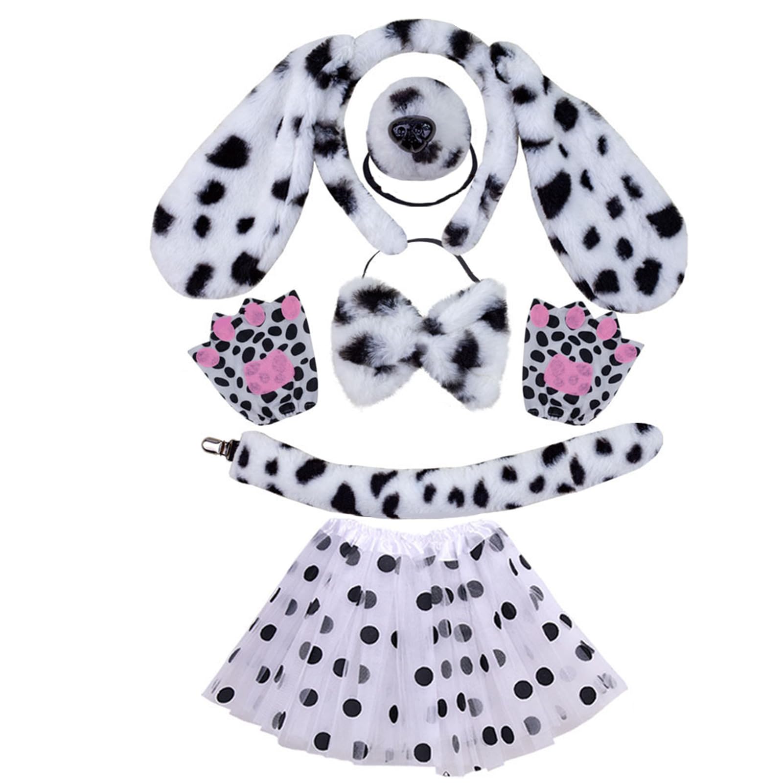 carotoe Cute Stage Costume Set Dog Ear Headband/Tail/Bowtie Outfit Set For Kids Cosplay Masquerades Party Supply Kids Outfit