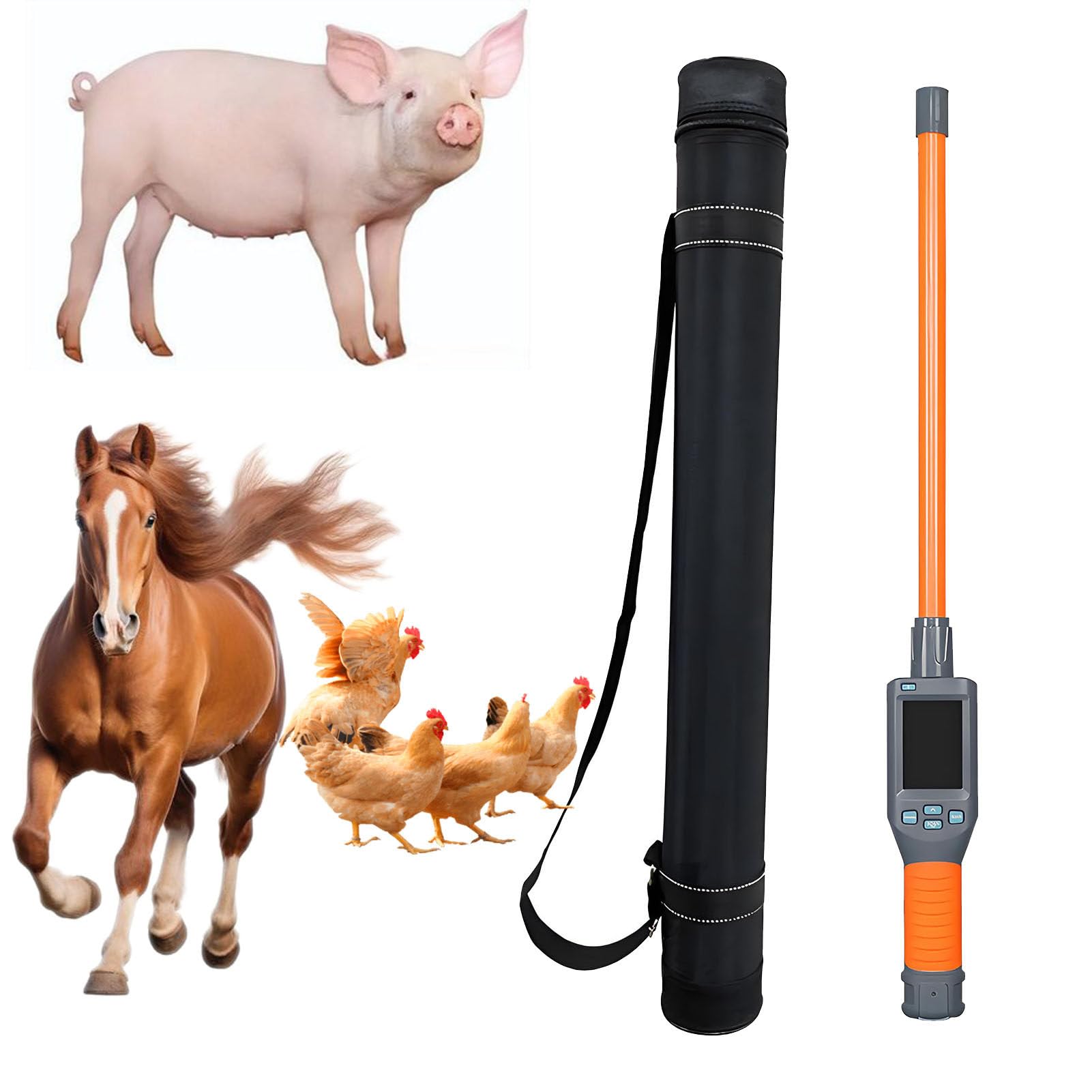 ExoticaBlend Animal Ear Tag Scanner with LCD Display,134.2 Khz Handheld Pet Microchip Scanner Reader,Storage up to 20000 Datas,Read Time <100ms, for Dog/Cat/Pig/Animal