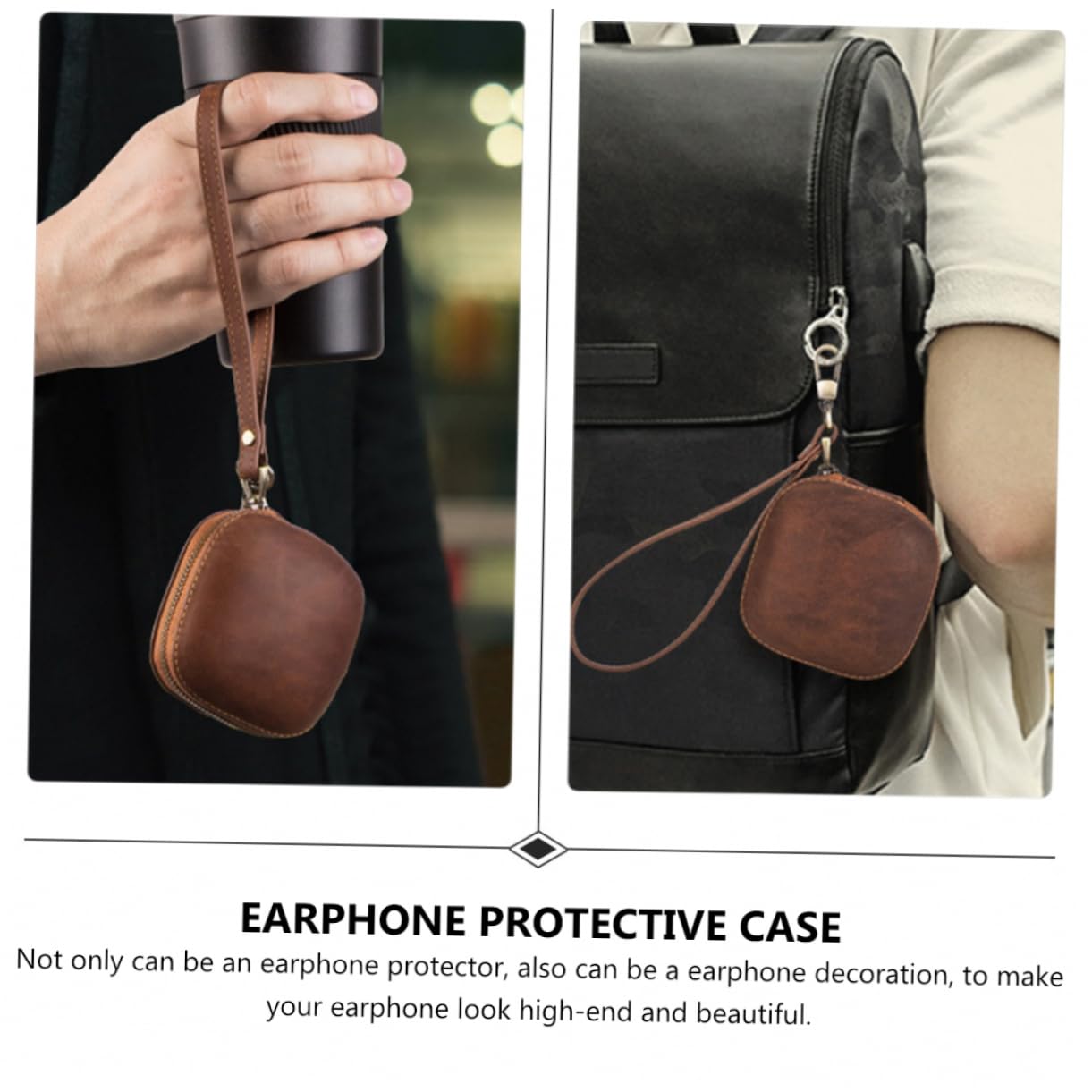 NUOBESTY Estuche Protector para Auriculares Funda De Transporte Compatible Pro Estuche De Cuero para Auriculares para Almacenamiento y Viaje