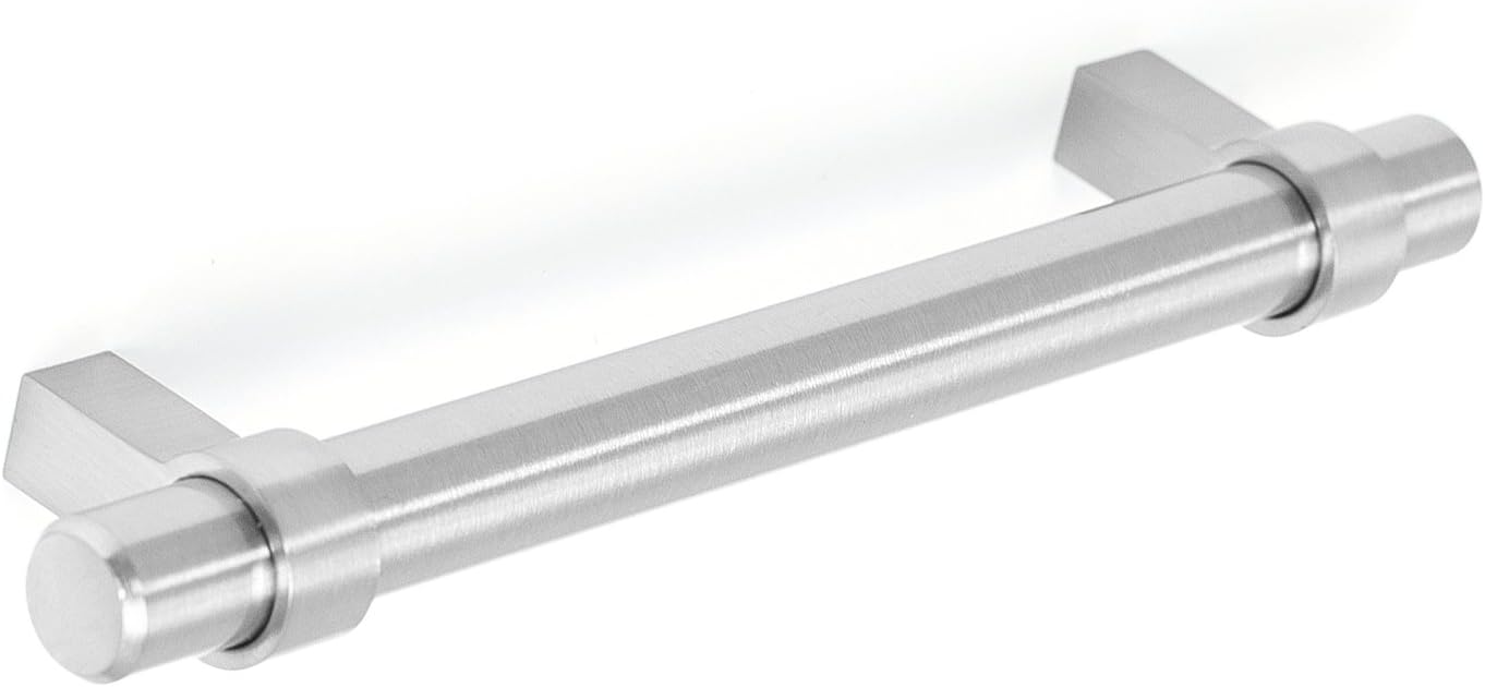 BIRDROCK HOME Contemporary Handle - Brushed Nickel - 25 Pack - 5 Inch Kitchen Cupboard Furniture Cabinet Hardware Drawer Dresser Pull Trad