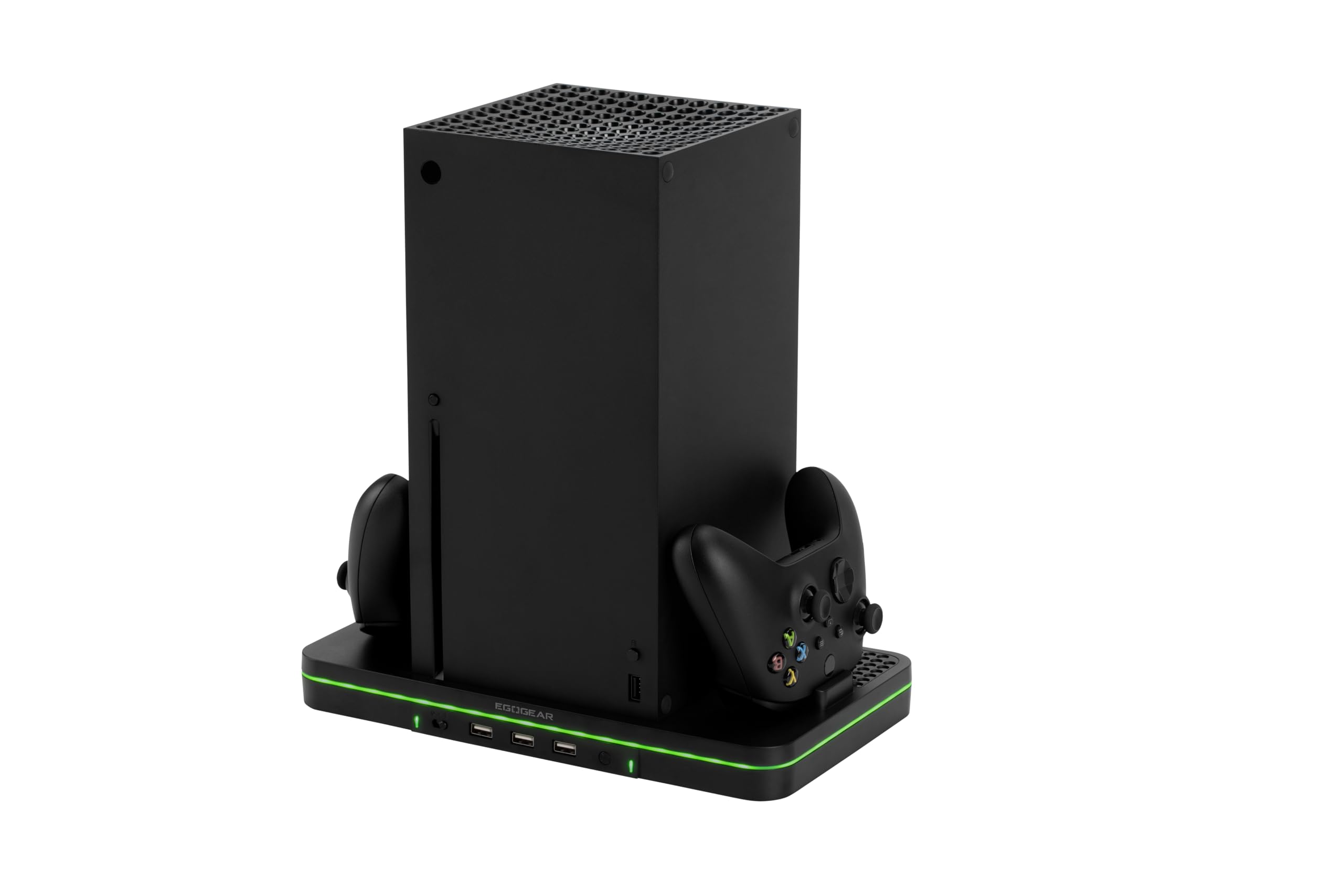 EgoGear PCH35 – Station de Charge Chroma pour Xbox Series X | Support Manettes + 2 Batteries 1100mAh inclus + Système de Refroidissement