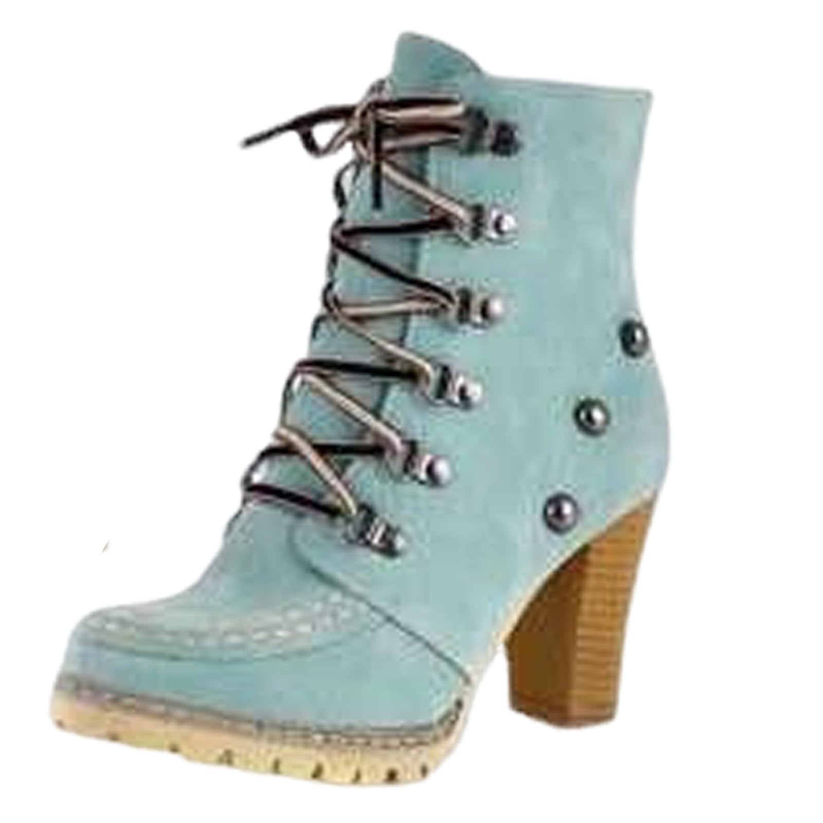 Genérico Botines Mujer Vestir Cordones Plataforma Botas Puntera Redonda Elegantes Zapatos Cómodos Ligeros Caminar Bota Informales Antideslizantes Botin para Otoño Invierno Trabajo Paseo y Uso Diario