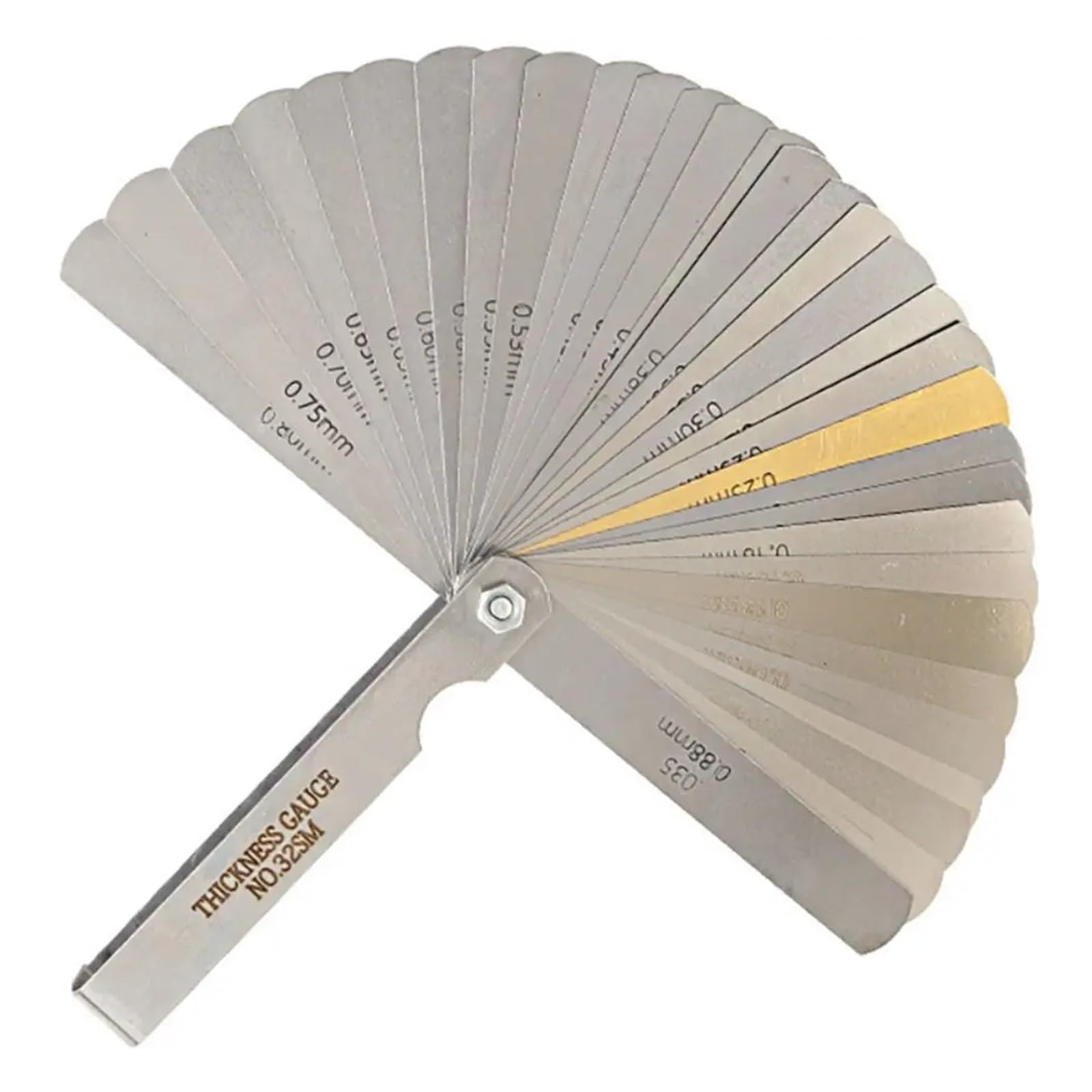 32 Blades Metric Feeler Gauge Precision 0.04-0.88 Thickness Gages Gap Filler Gauges Woodworking Measuring Tool