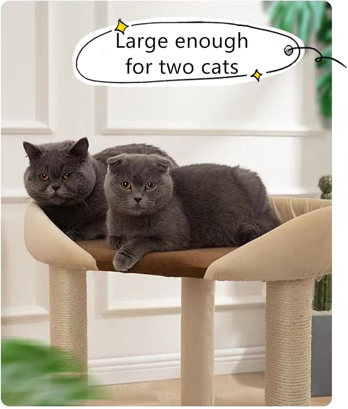 Árbol moderno para gatos grande 5 niveles 24x24x45.3 pulg miniatura 3