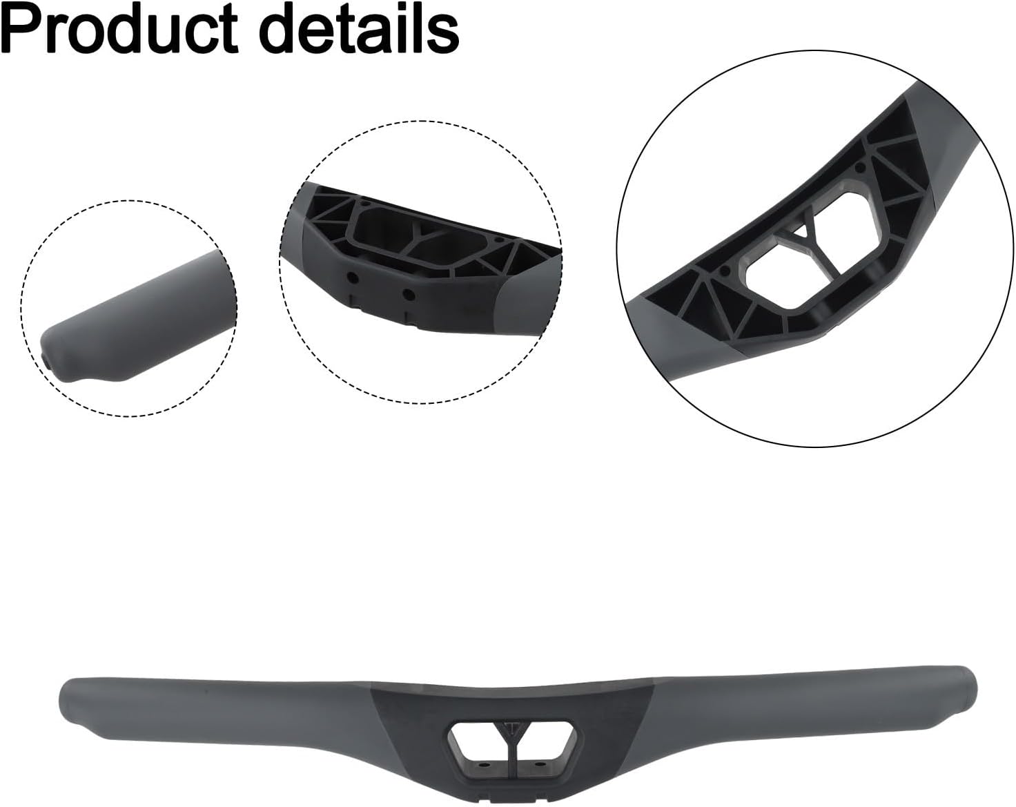 Rowing Machine Handle Assembly For Concept-2 Model D/E Powerfun 500/550 Indoor Rower Handlebar Holder Replacement Part Black Ergonomic Design Exercise Equipment Accessory 50.5cm Length