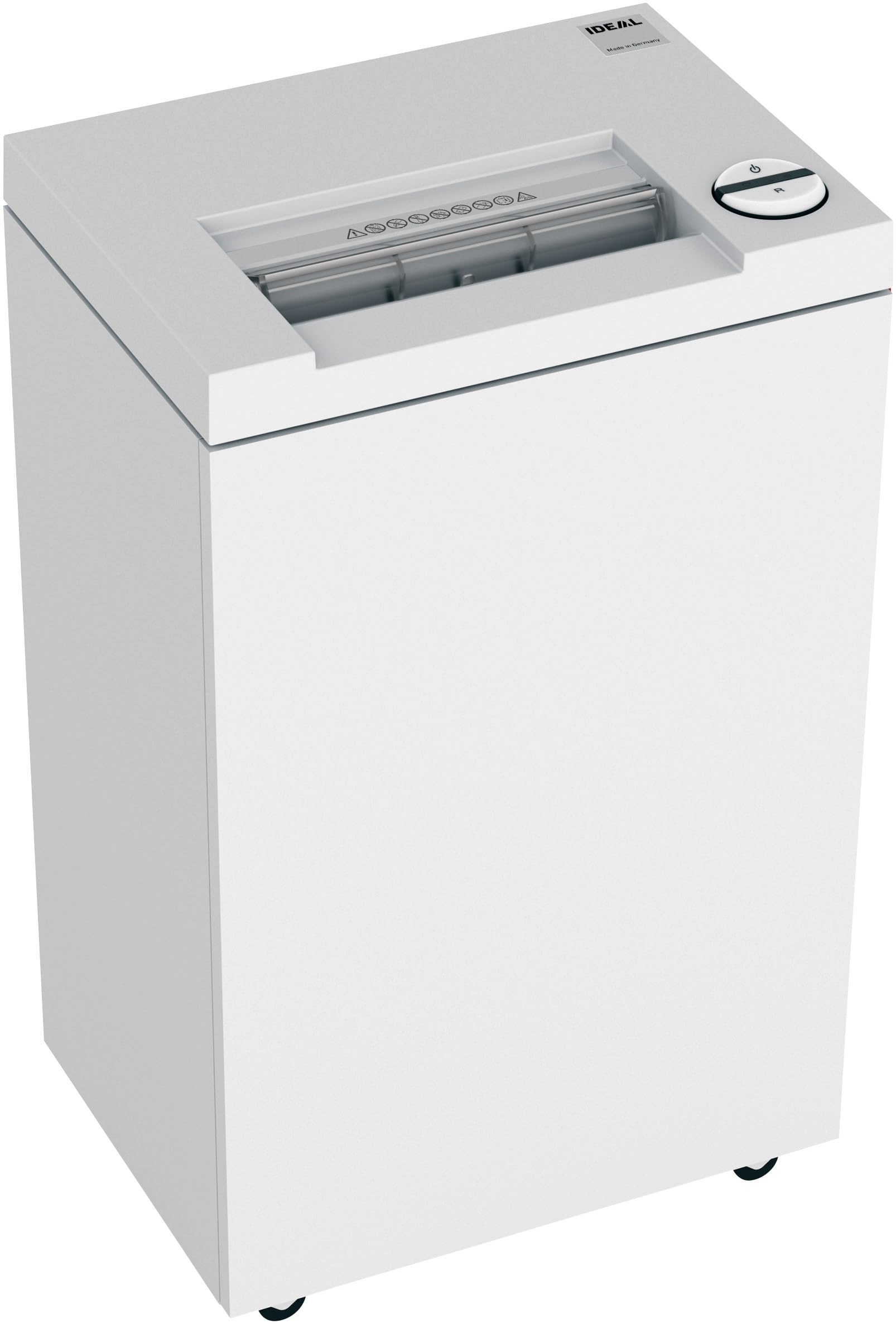 IDEAL 2445 niszczarka dokumentów, poziom bezpieczeństwa P-2, cięcie w paski 4 mm, pojemność 18 arkuszy, pojemnik na odpady 35 l, niszczy również spinacze biurowe/zeszyty i karty kredytowe
