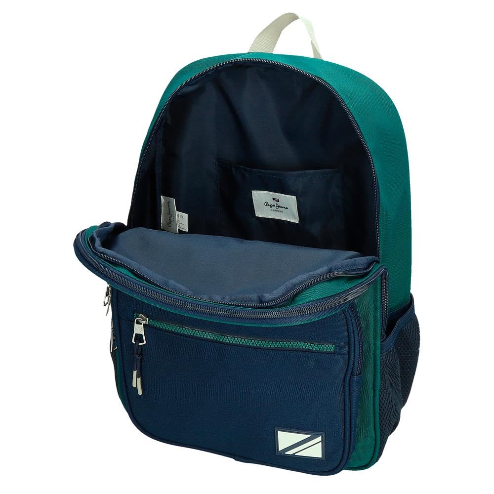 Pepe Jeans Ben Mochila Escolar, Verde, 30x40x12 cms