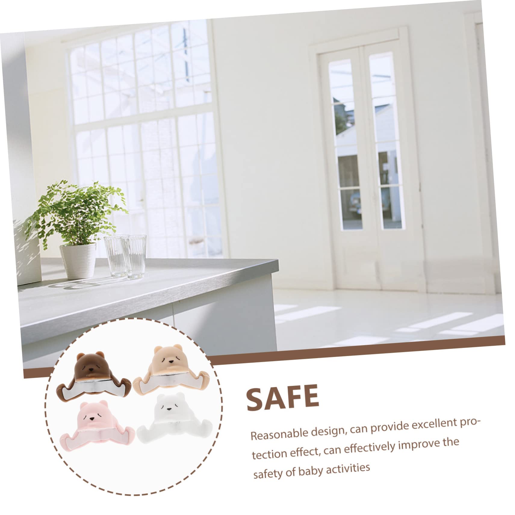 Hohopeti Protector de Placa de Inducción y Protectores de Esquinas de Silicona, 4 Piezas Forma de Animales, Protección Anticolisión para Muebles y Bebés