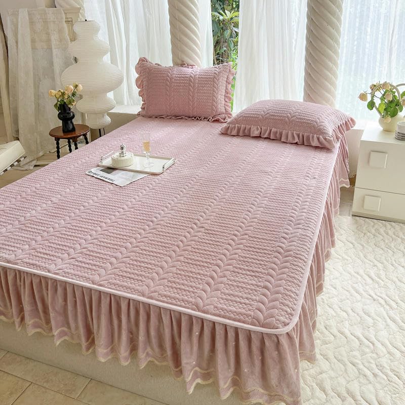 Jupe de lit en velours ajustée pour masquer et protéger un lit 30cm