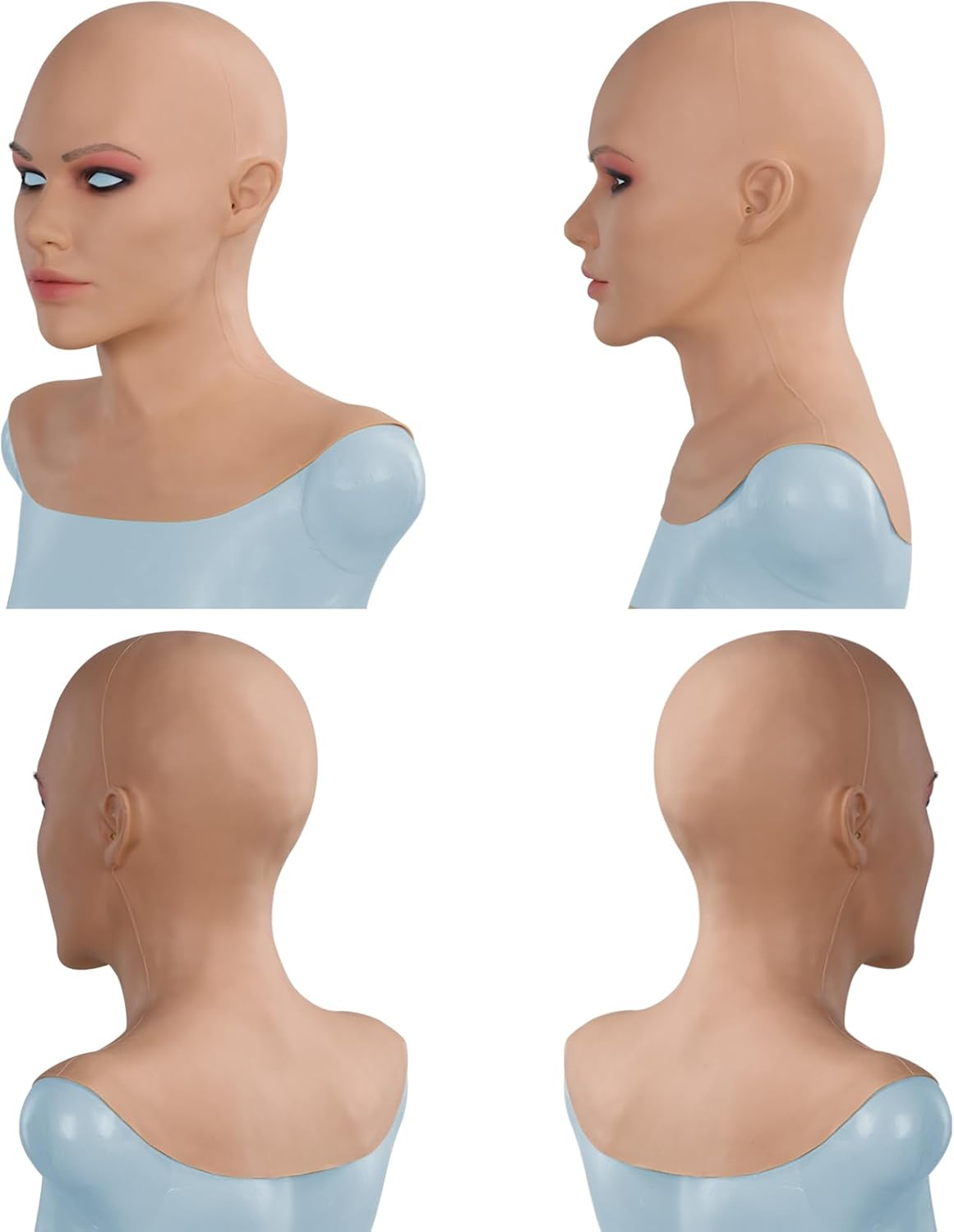 Realistic Silicone Female Head Mask for Crossdressing Cosplay Silicone Face Mask Women