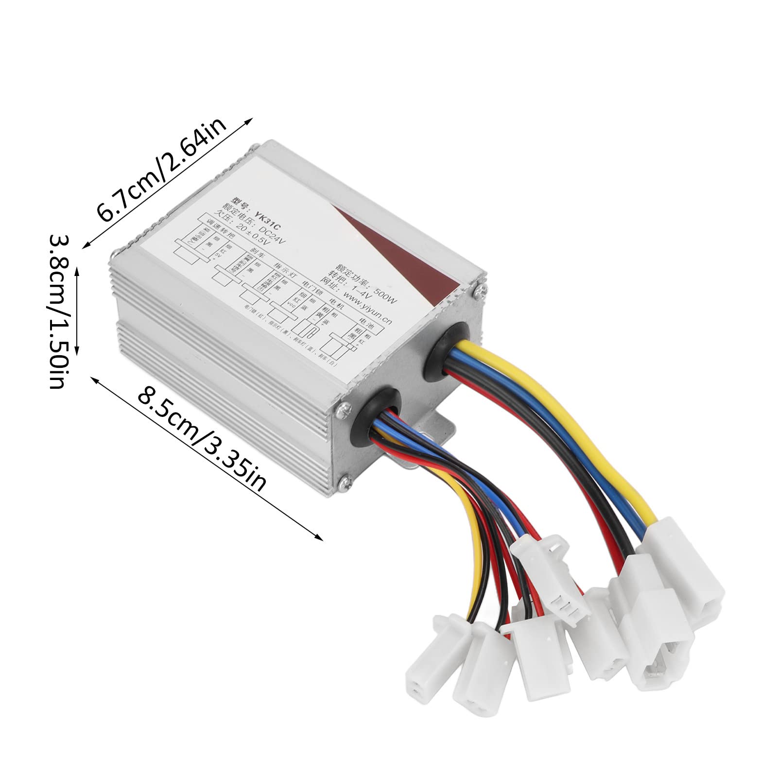 BuyWeek Kit Controller Scooter Elettrico, 24V 500W Kit Controller Motore Bici Elettrica in Lega di Alluminio Controller Motore Spazzola con Maniglia Dell'acceleratore