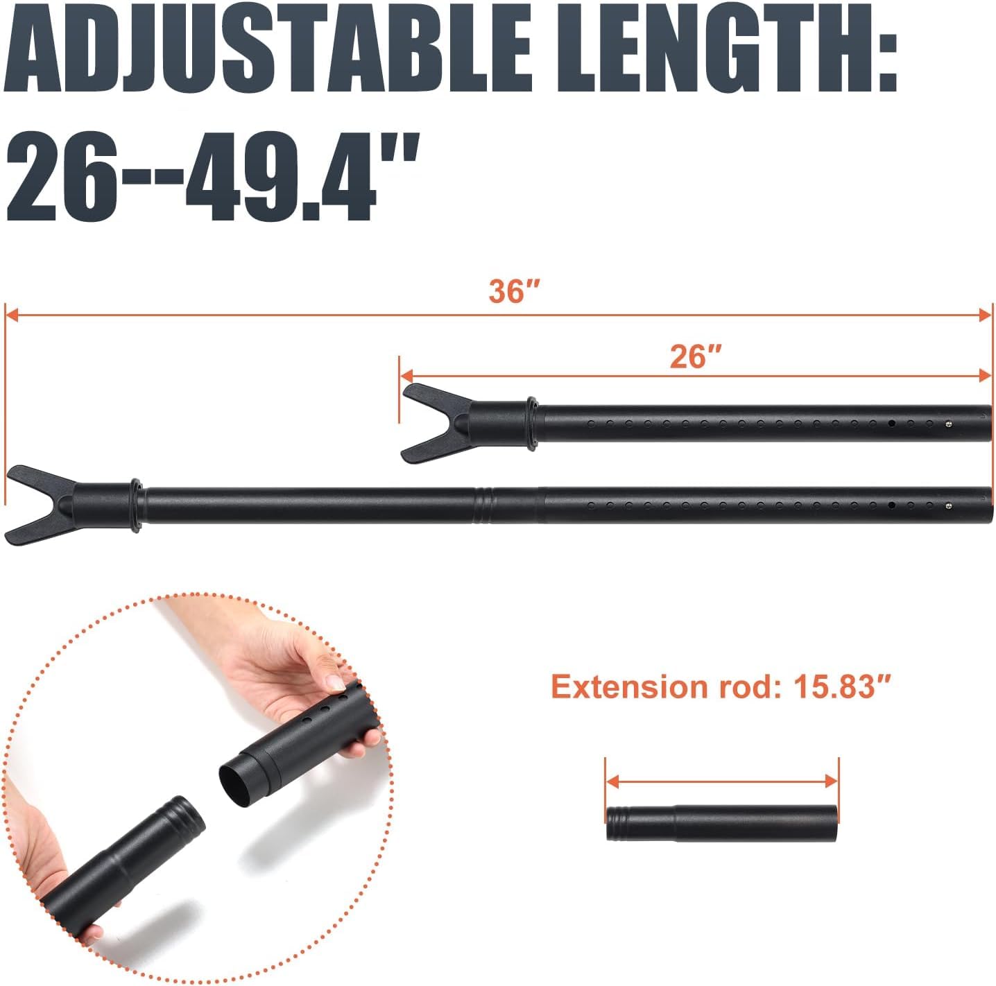 Door Security Bar, Heavy Duty Door Stoppers Security Bar with Big Rubber Base - Image 3