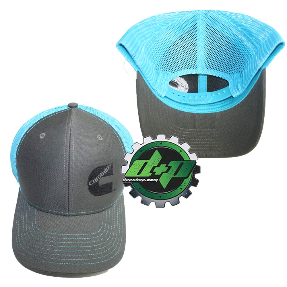Diesel Power Plus Cummins Richardson Ball Cap hat Summer mesh snap Back Teal Blue and Gray
