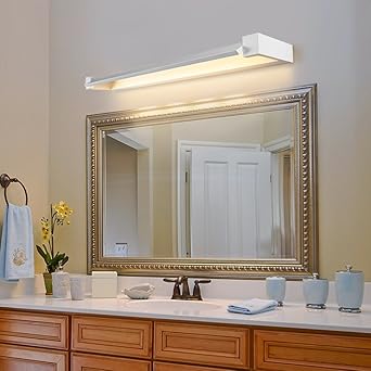 Ralbay Mirror Light 17 7 Inches Led Bathroom Vanity Light 12 W White Acrylic Rectangle Tube Warm White 2700 3200k Amazon Co Uk Lighting