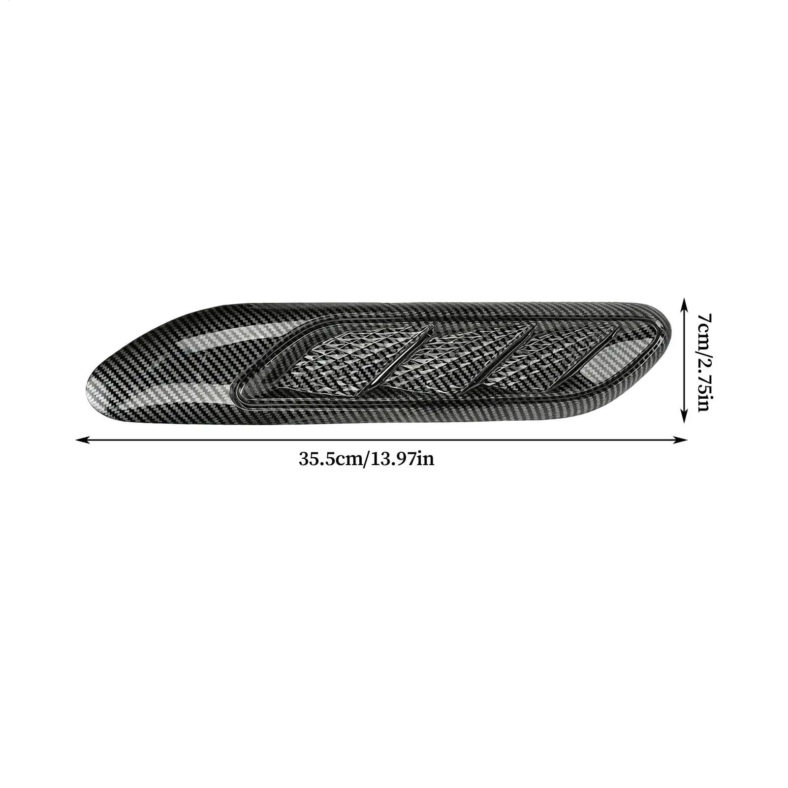 Couvercle d'aération du capot 2 pièces universel en Fiber carbone voiture décorative flux d'air d'admission Scoop capot évent couverture autocollants