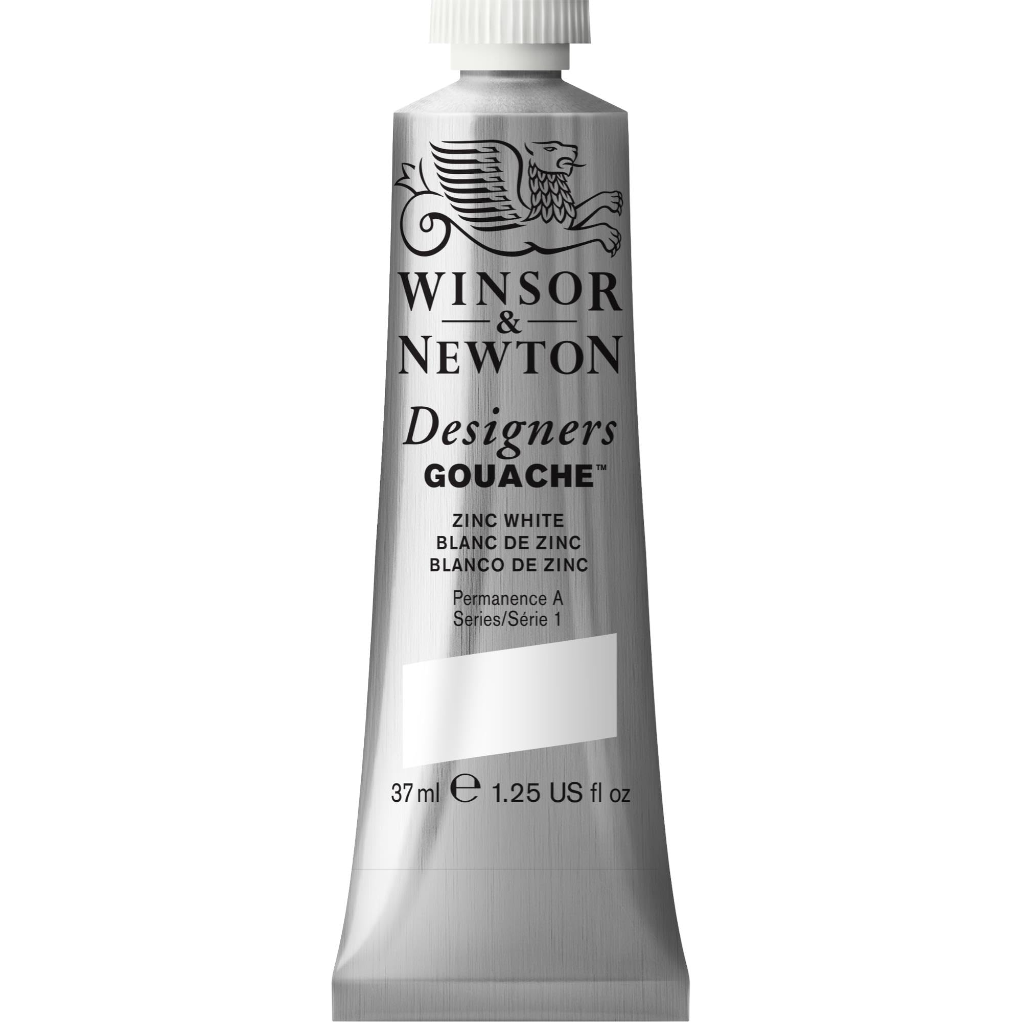 Winsor & Newton Designer Gouache - Zinc White, 37 ml Tube - Matte Gouache Paints, Ideal for Gouache Painting, Brilliant, Lightfast Colours with Great Coverage