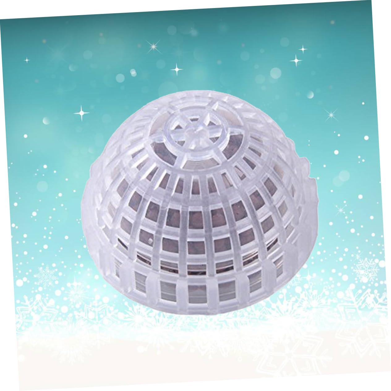 Casa Decorativa per Gamberetti Trasparente Sfera di Muschio in Plastica per Acquari, Struttura a Vite, Purifica L'acqua e Favorisce la Crescita delle Piante Acquatiche