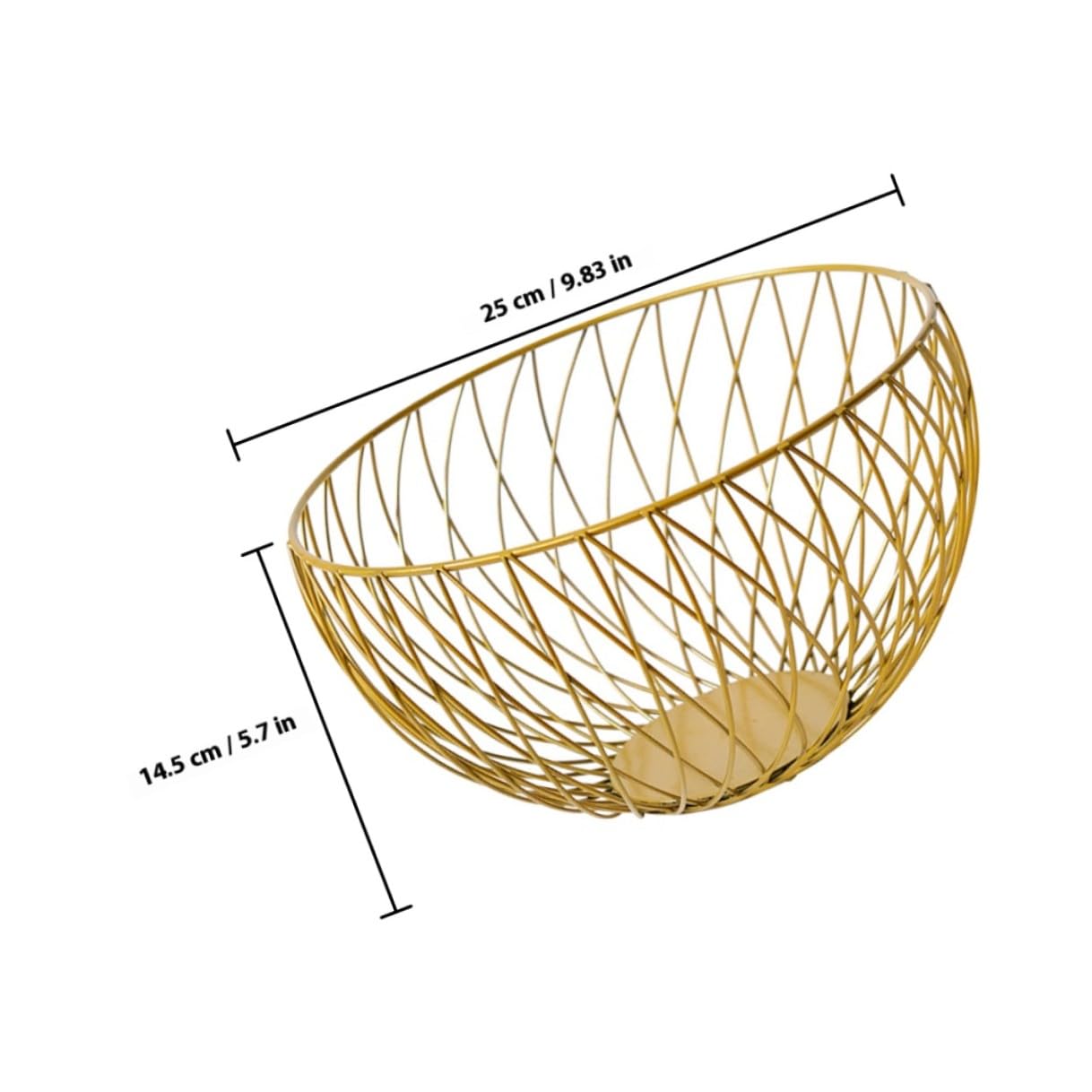 BESPORTBLE Cesto di frutta rotondo in filo metallico dorato, ciotola per frutta in rete, porta pane per verdure, snack, per cucina, tavolo da pranzo, uso domestico