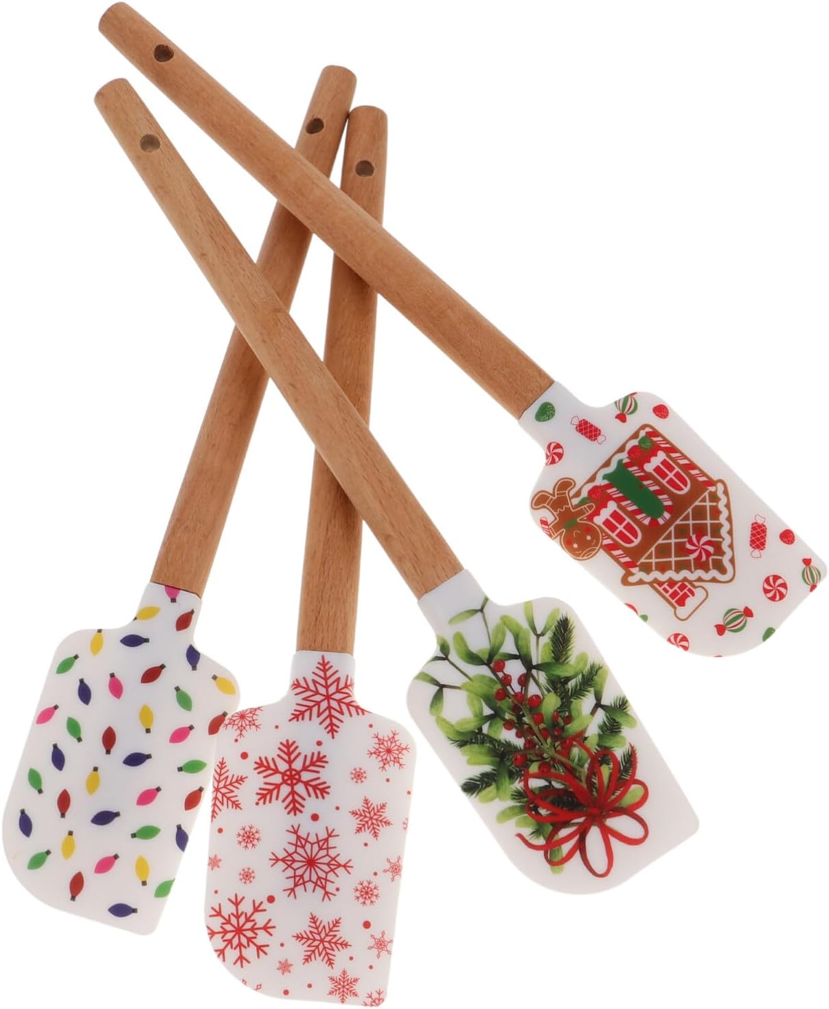Alipis 4pcs Christmas Silicone Spatula Set Cake Icing Spatula Cream Scraper Snowflake Christmas Tree Gingerbread Man Pattern for Xmas Holiday Baking Cooking Alipis 4pcs Christmas Silicone Spatula Set Cake Icing Spatula Cream Scraper Snowflake Christmas Tree Gingerbread Man Pattern for Xmas Holiday Baking Cooking
