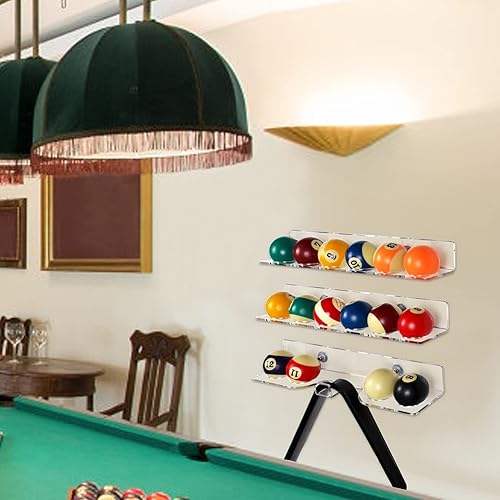 Miniatura 4 de Soporte de pared autoadhesivo para billar, soporte de acrílico opcional de 2 estilos con capacidad para 6 tacos, montado con tornillos o