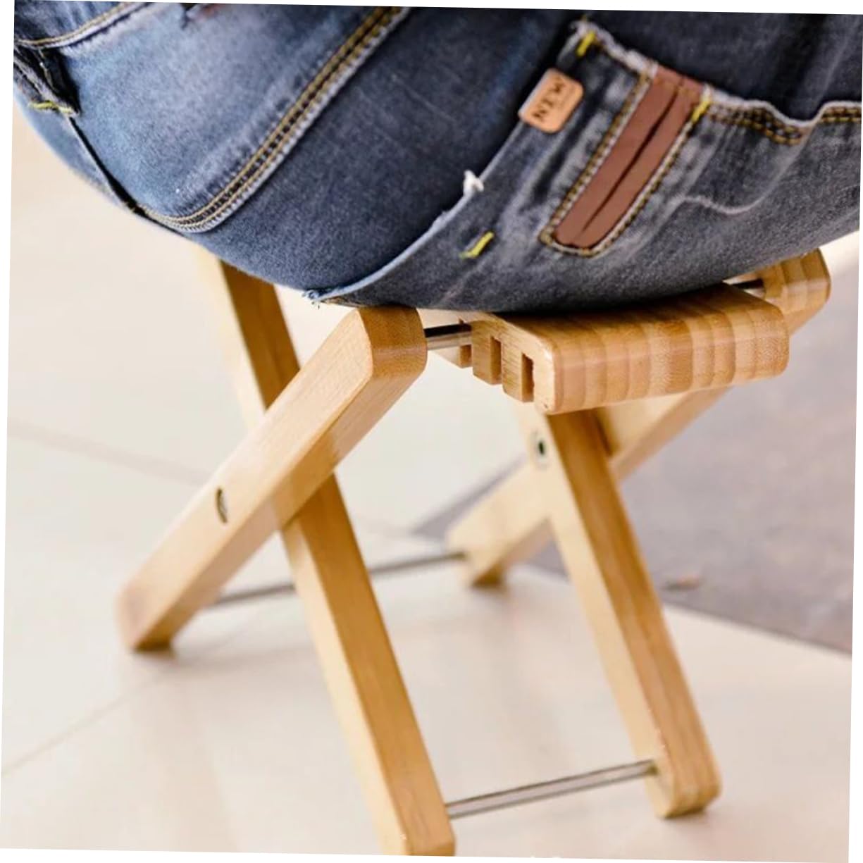 HEMOTON Poggiapiedi per Chitarra Pieghevole in Legno Sgabello Portatile Regolabile con Borsa Tessuto per Chitarristi, Salotto Ufficio